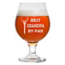 16 oz Belgian Beer Tulip Glass Stemmed Beer Glass Best Grandpa By Par Father's Day For Grandfather