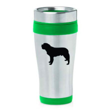 Mug isotherme de voyage en acier inoxydable 16 oz, tasse à café Saint Bernard (vert)