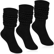 Kiibsot3 par slanke sokker til kvinder80'er90'er scrunch sokker kraftige, bløde, ekstra lange scrunchie sokker