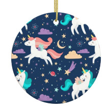 Décoration de Noël à suspendre en forme de poney coloré - Décorations de Noël en céramique - Idées cadeaux