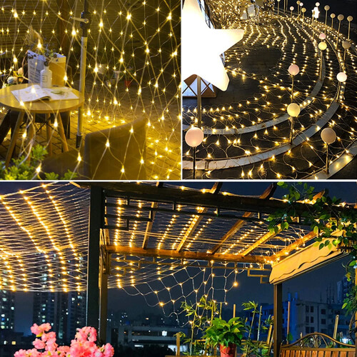 Φωτιστικά από ηλιακό πλέγμα, 4,9ft x 4,9ft96LED εξωτερικού χώρου, αδιάβροχα φώτα LED με 1