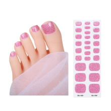 Zehennagelaufkleber, halbgehärteter Gel-Zehennagellackstreifen, Pediküre-Nagelaufkleber