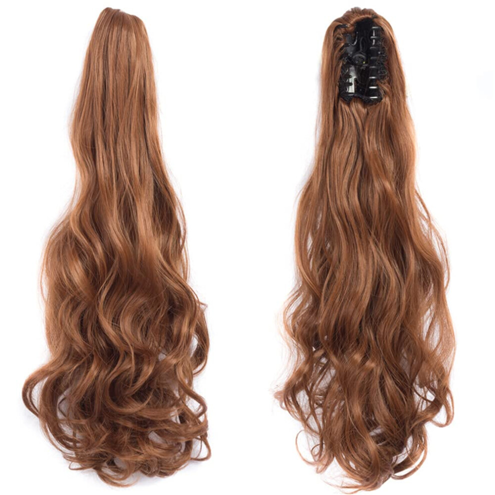 Kinky Curly Ponytail Hair Extension Heat Resistant Synthetic 140g Natural Texture Clip In 22in