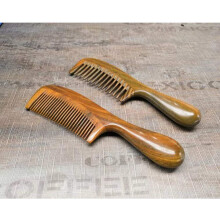 2 Pack Handmade Sandalwood Hair Comb Set, AntiStatic Wooden Comb with Fine and Wide Tooth Design