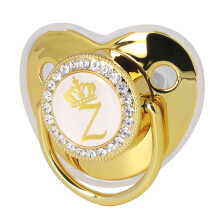 Sucette lettre Z en strass avec clip - Design couronne pour bébés