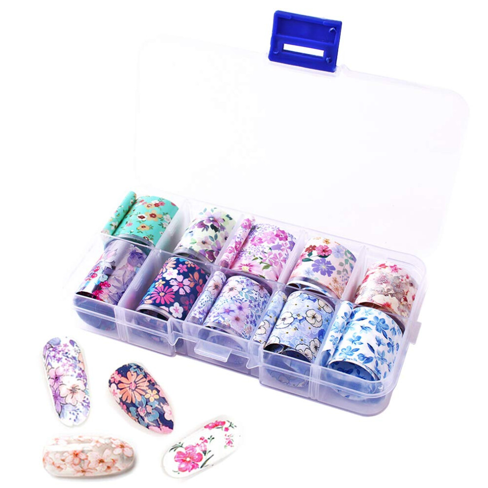 10 Rolls Starry Sky Nail Foil Stickers Metallic Nail Art Transfer Foil Set for Manicure