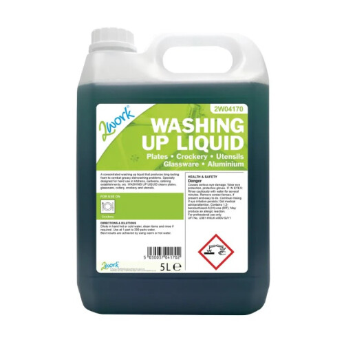 2Work Washing Up Liquid Fresh Scent 5 Litre