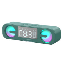Quinlirra Großbildschirm-Uhr mit Bluetooth-Lautsprecher, Doppelwecker mit RGB-LED-Anzeige, wechselnder Blende, doppeltem 5-Watt-Sound, 4