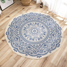 Norbi Bohemian Round Rugs, Boho Mandala Tassels Woven Cotton Circle Mat for Home Kitchen Living Room Bedroom Bathroom Decor Carpet
