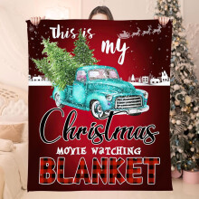 Flanellen kerstdeken 50"x60", zachte kerstboomdeken voor bank, fauteuil of bed - Stijl D Rood