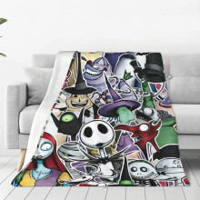 Nightmare Before Christmas Fleecedecke, superweiche, kuschelige Decke, passend zur Heimdekoration, leichtes, warmes Plüschfell für Sofa und Bett