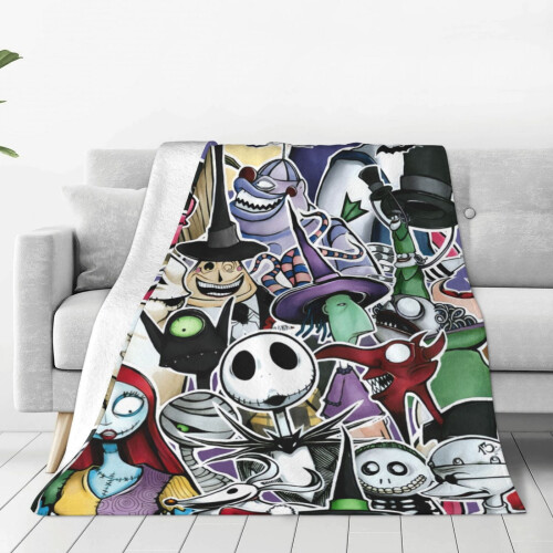 Κουβέρτα από φλις Nightmare Before Christmas, εξαιρετικά μαλακή, άνετη ριχτάρι συμβατή με