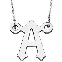 Sterling Silver Initial Pendant Necklace, 20"
