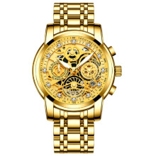 TOFOTL Herrenuhr mit Stahlarmband, vollhohl, Automatik, mechanisch