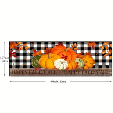 stuk vloermat met pompoenprint, Thanksgiving pompoen- en esdoornbladmotief, antislip en wasbaar, voor keuken, restaurantvloer, wasserij