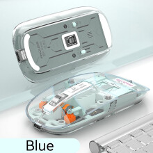 ZUBKTE Schulbedarf: Kabellose, transparente Bluetooth-Maus, wiederaufladbarer Bass, kompatibel mit Kindern