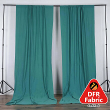 Efavormart2Pack | Türkizkék, tűzálló, Scuba poliészter függönypanel hátterek, gyűrődésmentesek, rúdzsebekkel - 3mx3m