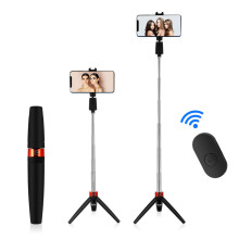 SUSUchens Y9, kompatibilný s Bluetooth 4.0, nastaviteľný držiak na selfie tyč, statív pre živé vysielanie, čierny