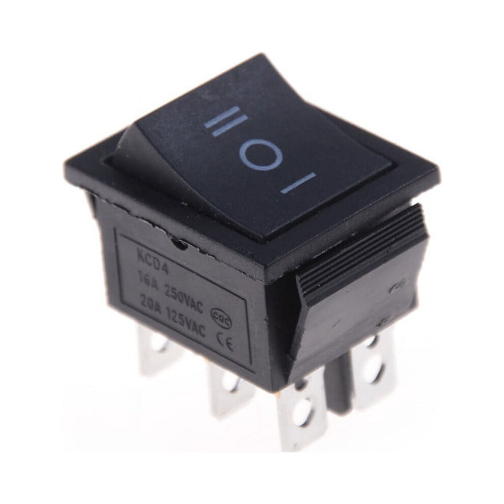 1Pcs Kcd4 Rocker Switch Black Dpdt On/Off/On 6 Pin 16A/250Vac 20A/125Vac 9773935593664