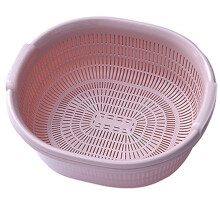 Panier d'égouttage double couche XIUH, passoire en plastique pour laver le riz, les légumes et les fruits - Convient à un usage domestique en