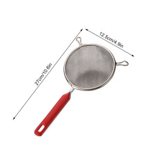 Stainless Steel Mesh Strainer 4.9 Inch Diameter Skimmer with Comfortable Non Slip Handles for Kitchen Utensil Food Strainers