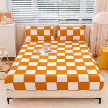 Drap-housse en velours Lksixu pour lit simple, ultra doux, motif Ă carreaux en flanelle, drap-housse chaud anti-boulochage pour l'hiver
