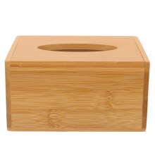 Nishuna Tissue Box Holder Rectangular Bamboo Tissue Holder Facial Paper Organizer Tissue Dispenser
