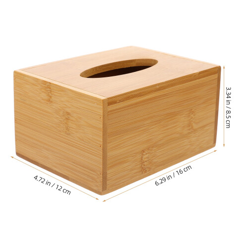 Nishuna Tissue Box Holder Rectangular Bamboo Tissue Holder Facial Paper Organizer Tissue Dispenser 2