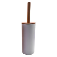 Juego de cepillo de inodoro de pie de bambú Winyuyby con base, soporte para cepillo de inodoro y accesorios para el baño.