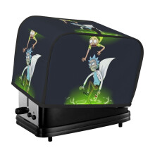 Rick and Morty broodroosterhoes voor 2 sneetjes, stof- en vingerafdrukbescherming - polyester, hoes voor kleine keukenapparaten