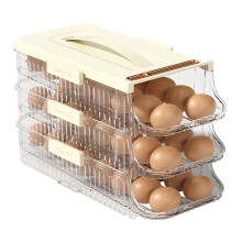 Soporte para huevos para refrigerador, organizador de huevos giratorios, contenedor para huevos, dispensador de huevos giratorios apilable, bandeja