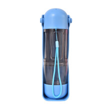 Dog Water Bottle, Collapsible Portable Dog Travel Water Bottle Bowl Dispenser with Food Container Waste Bag for Dogs Walking Traveling Blue