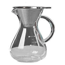 Cafetière en verre avec filtre, résistante aux hautes températures, pour expresso, graduée, 600 ml