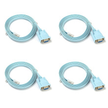 4X USB Console Cable RJ45 Cat5 Ethernet to Rs232 DB9 COM Port Serial Female Routers Network Adapter Cable 1.8M