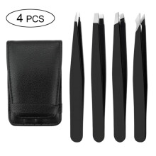 DEKAXID 4/5-delige set wimperverlenging pincetten, roestvrij staal, professionele wimperverlenging pincetten, wenkbrauwtangetjes, clipschaartjes,