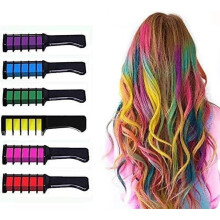 Set di pettini con gessetti colorati per capelli, 6 colori, per ragazze, set di pettini con gessetti per colorare temporaneamente i capelli,