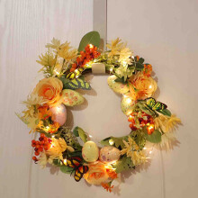 ¡Liquidación de Pascua 2023! Corona de Pascua Loopsun, decoración para fiestas en el hogar, colgante para puerta, huevos de Pascua, corona de