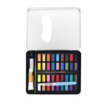 Yakbaofuo Solid Watercolor Paint Set Kraanwater Kwast DIY36/48Kleuren Hoogwaardige Antieke School Bureau Inktpot