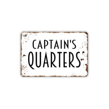 Panneau métallique « Quartier du capitaine » style ferme contemporain moderne. Dimensions : 40,6 x 30,5 cm (16 x 12 pouces).