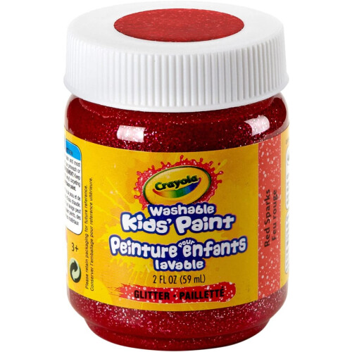 Crayola Waschbare Kinderfarbe Rot Glitzer 2oz