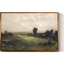 Tableau vintage ASPORIC sur toile, motif champ de fleurs sauvages et prairie rustique, compatible avec une décoration de ferme moderne, sans cadre,