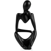Statuette abstraite en résine de grès, style penseur, figurine de collection, décoration pour la maison, le bureau ou une étagère (Petit modèle