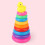 Mojoyce Early Educational Rainbow Tower Stack Circle Duck Ring Puzzle Pyramid (B) 8