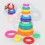 Mojoyce Early Educational Rainbow Tower Stack Circle Duck Ring Puzzle Pyramid (B) 7