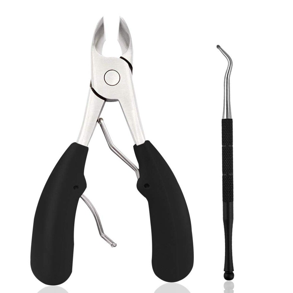 Toenail Clippers for Thick Nails and Ingrown Nails with Precision Curved Blade and Nail Lifter Tool