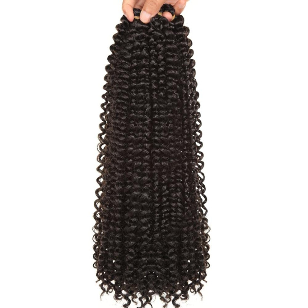 1822 Inch Water Wave Crochet Hair Extensions Synthetic Bohemian Braids Natural Look 1B 8pcs