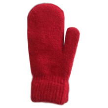 Dames warme handschoenen 1 paar met korte gebreide manchet, rood, geschikt voor buitenactiviteiten en fietsen.