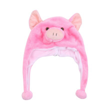 Cappello caldo di peluche a forma di maialino rosa, 51-58 cm, regolabile, invernale, per bambini