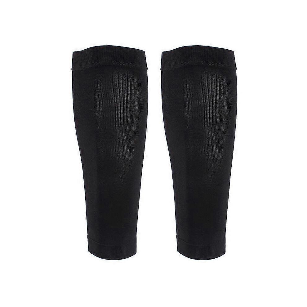 Black Calves Support Sleeves 1 Pair L Size Moisture Wicking Strong Compression Support