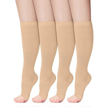 Manicotti di protezione per le gambe, 4 paia, in cotone e spandex, traspiranti, antiscivolo ed elastici